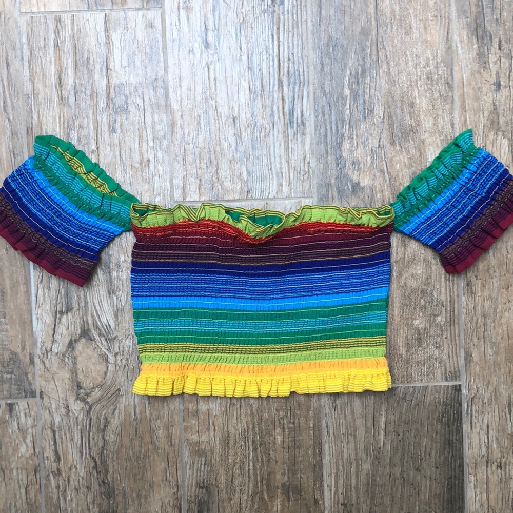 Never worn off the shoulder crop top